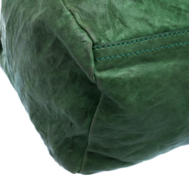 Pre Owned Givenchy Green Leather Large Pandora Crossbody Bag