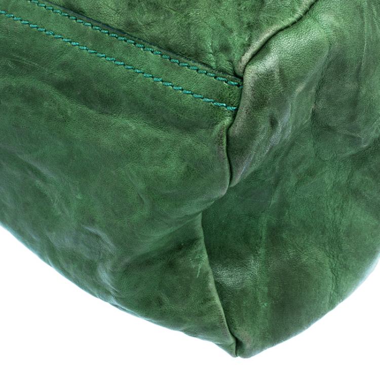 Pre Owned Givenchy Green Leather Large Pandora Crossbody Bag