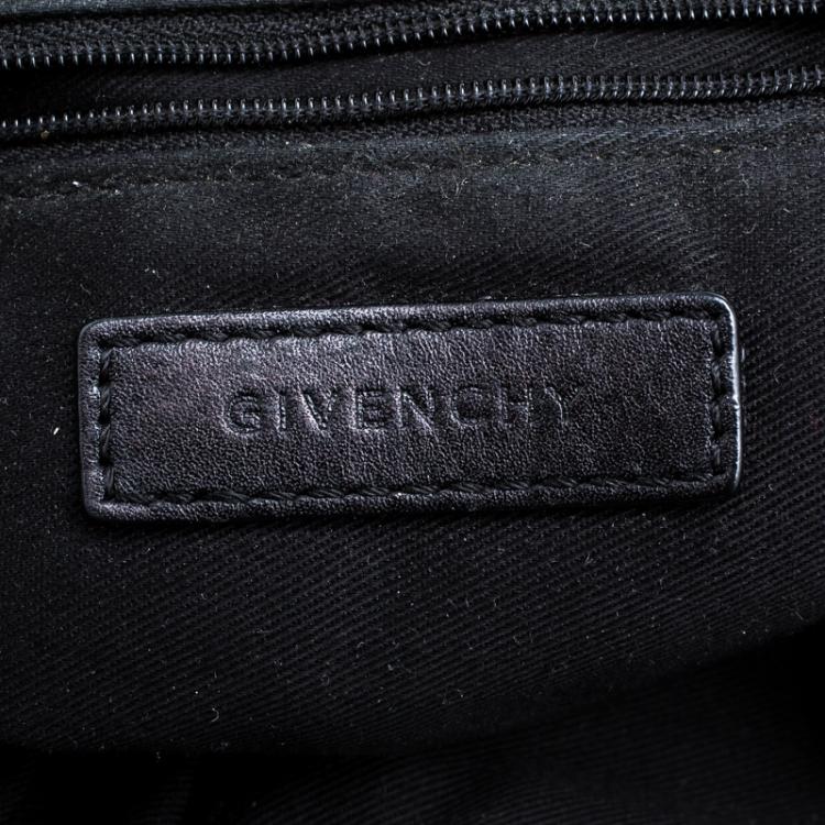 Pre Owned Givenchy Beige/Black Monogram Canvas and Leather Hobo