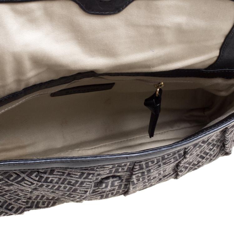 Pre Owned Givenchy Grey/Black Canvas and Leather Shoulder Bag