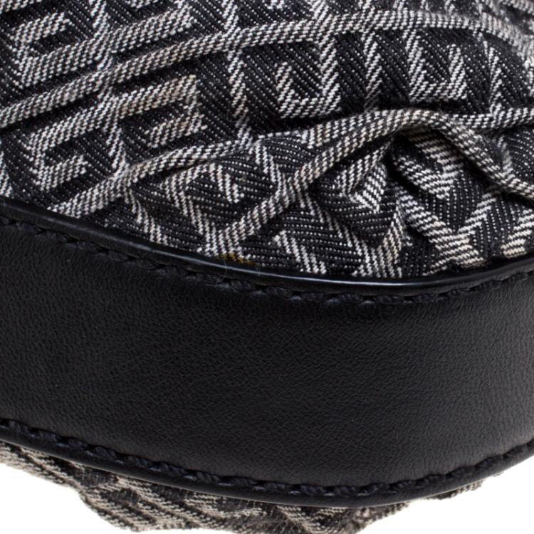 Pre Owned Givenchy Grey/Black Canvas and Leather Shoulder Bag
