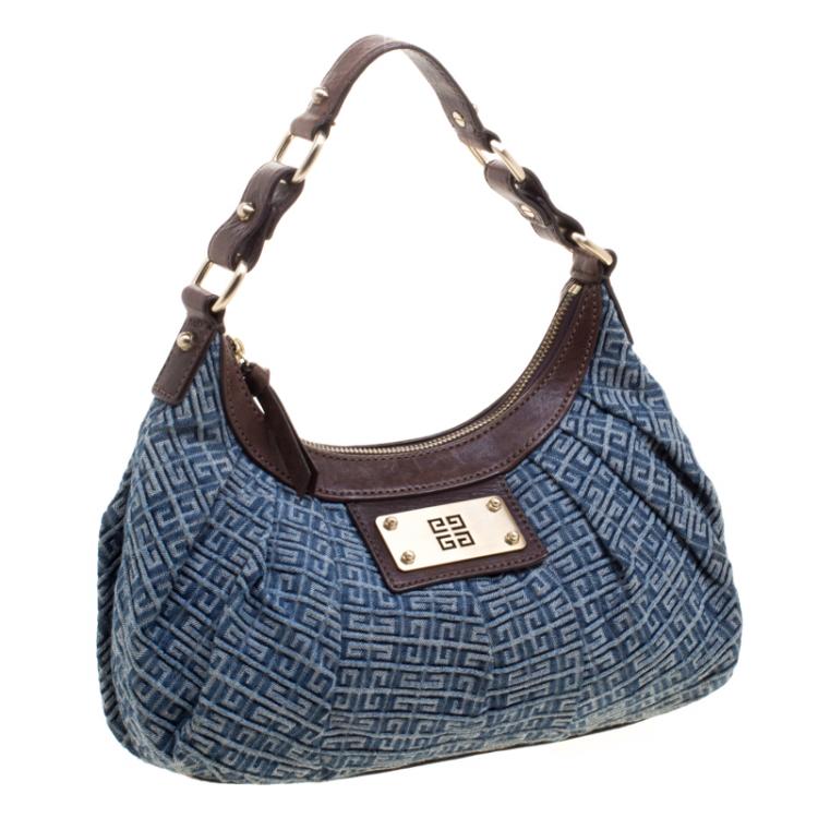 مملوكة مسبقًا Givenchy Blue/Brown Monogram Canvas Hobo