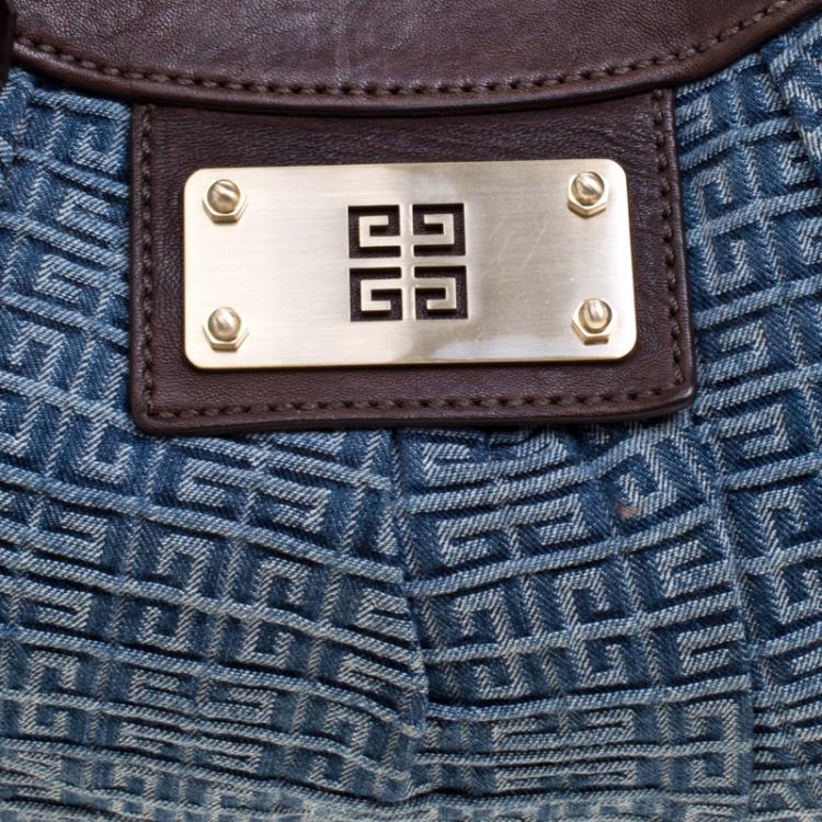 مملوكة مسبقًا Givenchy Blue/Brown Monogram Canvas Hobo