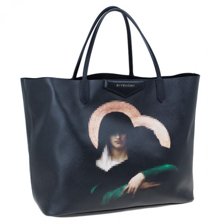 Pre Owned Givenchy Black Canvas Madonna Print Shopper