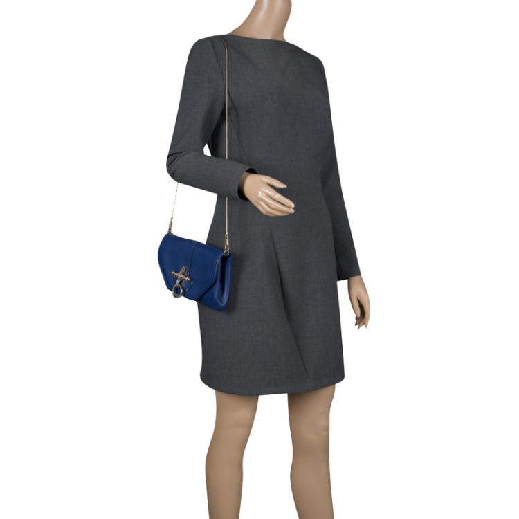 Pre Owned Givenchy Navy Blue Leather Obsedia Shoulder Bag