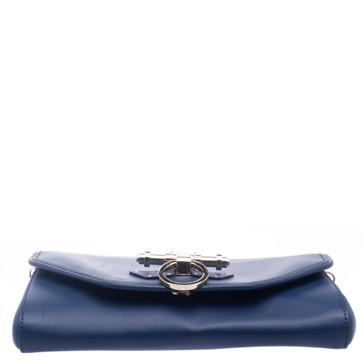 Pre Owned Givenchy Navy Blue Leather Obsedia Shoulder Bag