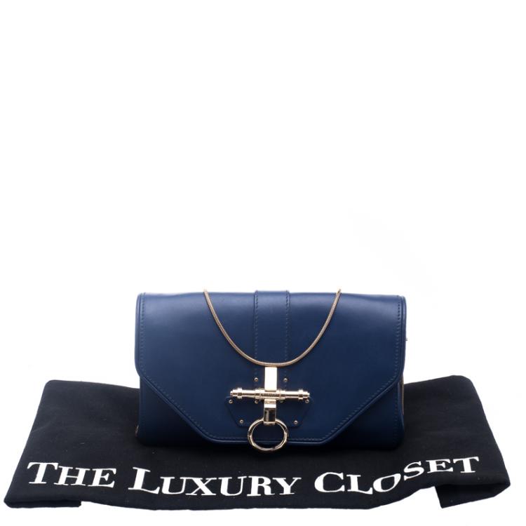 Pre Owned Givenchy Navy Blue Leather Obsedia Shoulder Bag
