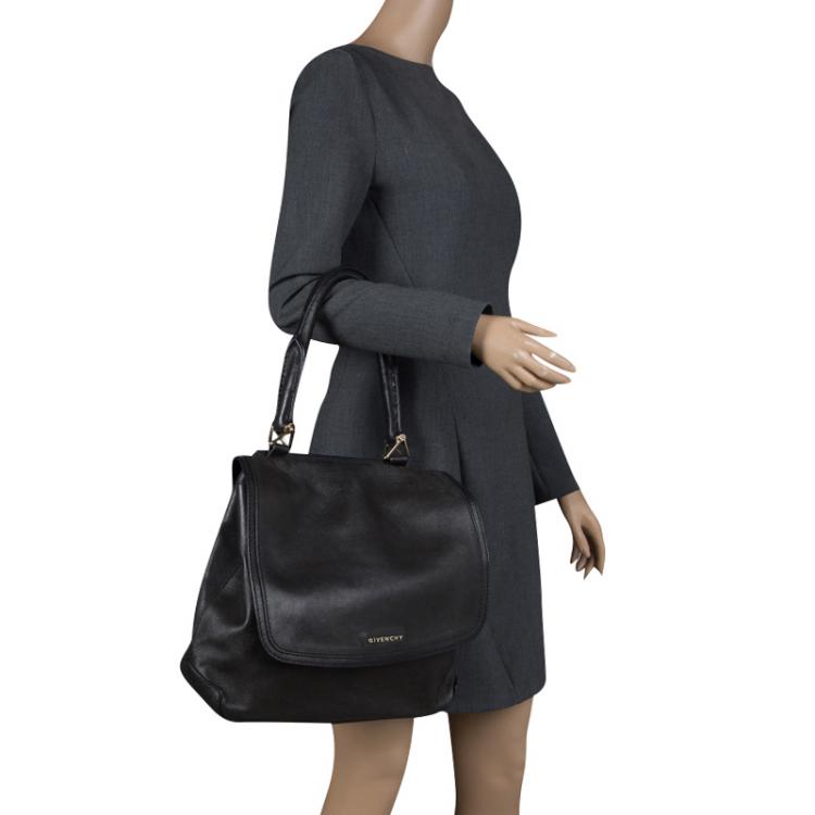 Pre Owned Givenchy Black Leather Top Handle Bag