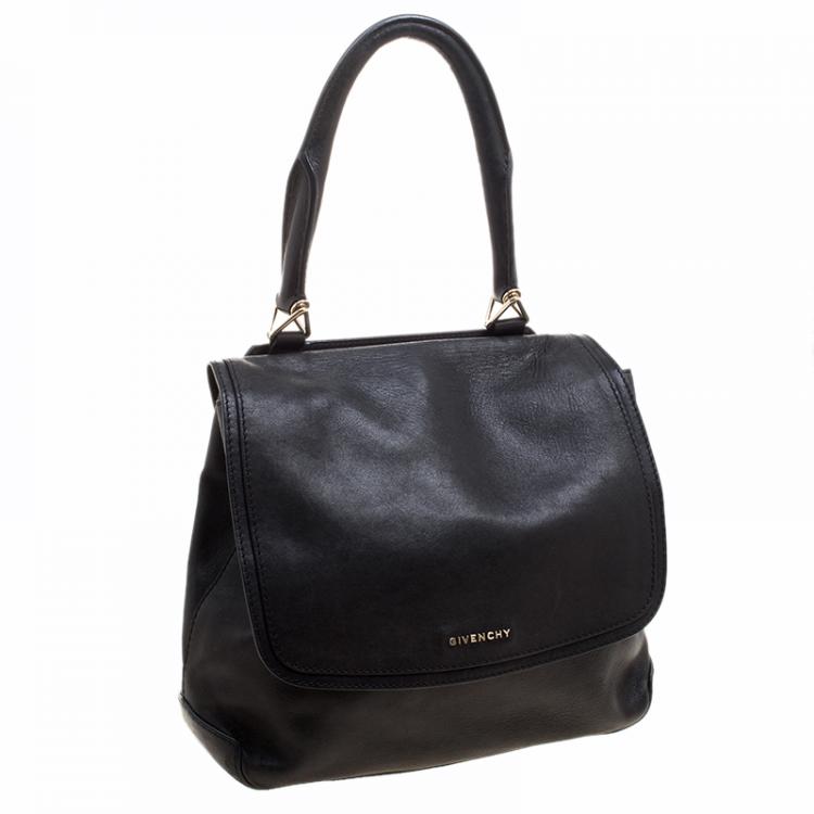 Pre Owned Givenchy Black Leather Top Handle Bag