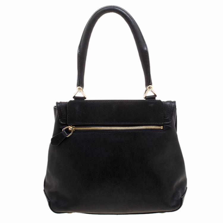 Pre Owned Givenchy Black Leather Top Handle Bag