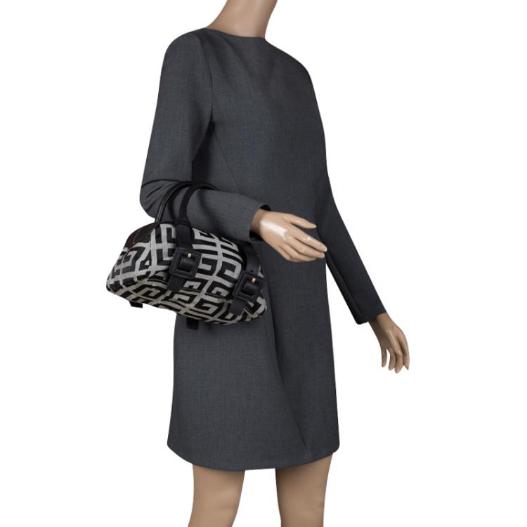 Pre Owned Givenchy Black/Grey Monogram Fabric Satchel