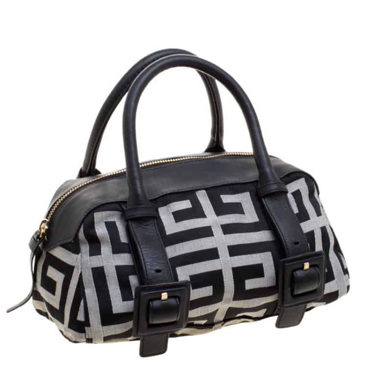 Pre Owned Givenchy Black/Grey Monogram Fabric Satchel
