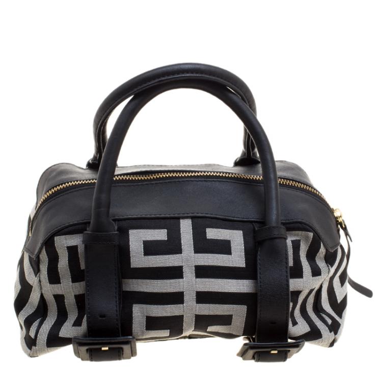 Pre Owned Givenchy Black/Grey Monogram Fabric Satchel