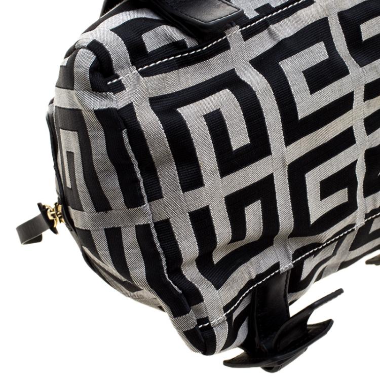 Pre Owned Givenchy Black/Grey Monogram Fabric Satchel