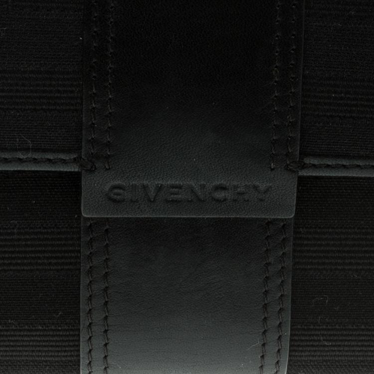 Pre Owned Givenchy Black Fabric and Leather Signature Compact Wallet