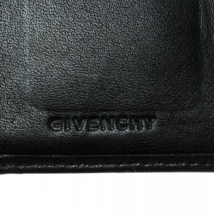 Pre Owned Givenchy Black Fabric and Leather Signature Compact Wallet