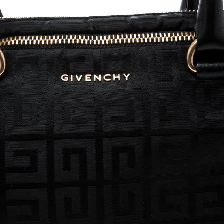 Pre Owned Givenchy Black Nylon and Leather Zip Detail Satchel