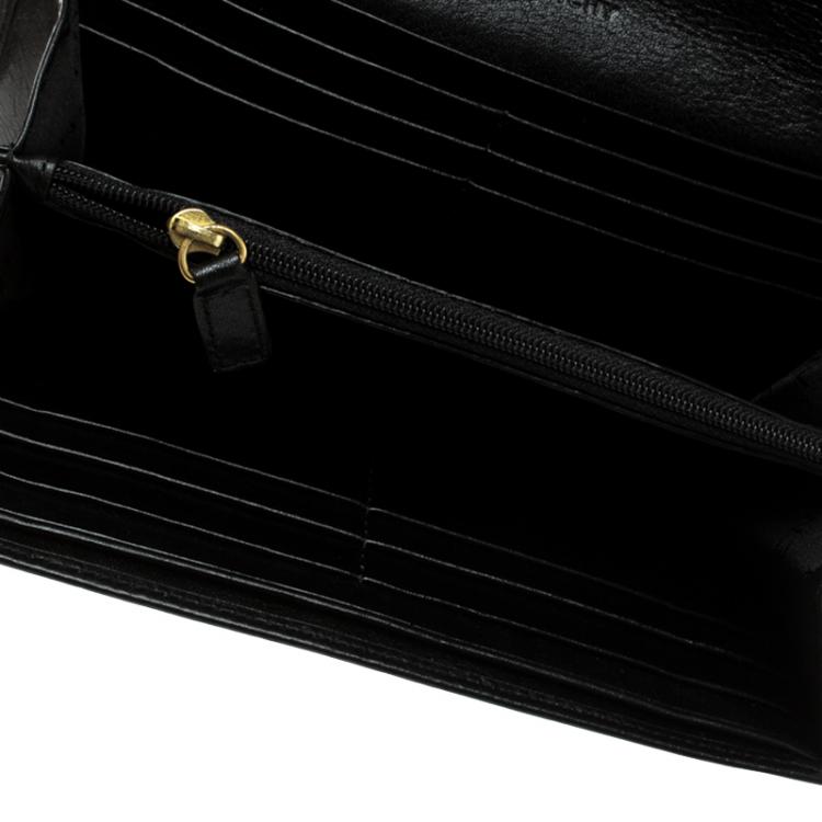 Pre Owned Givenchy Black Fabric Signature Long Wallet