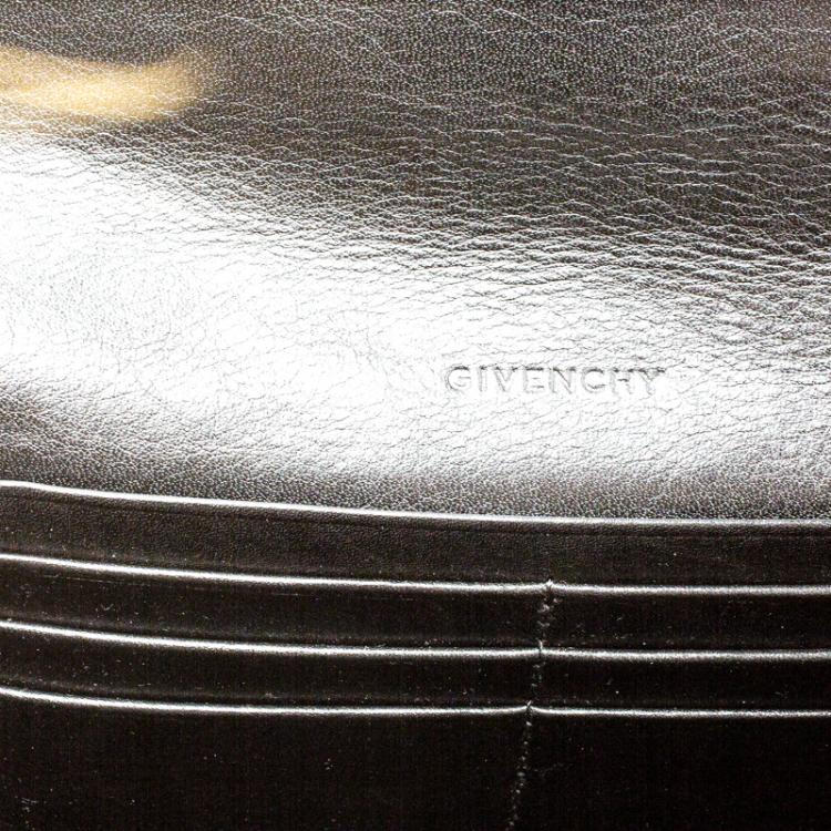 Pre Owned Givenchy Black Fabric Signature Long Wallet