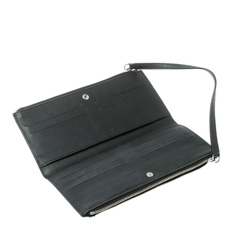 Pre Owned Givenchy Black Leather Pandora Continental Wallet