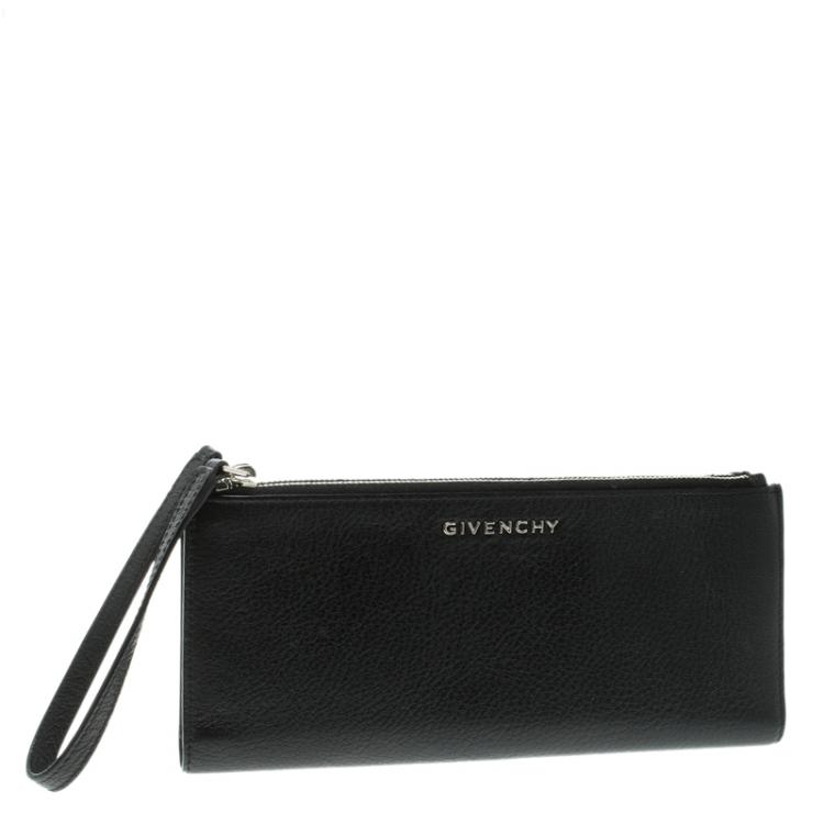 Pre Owned Givenchy Black Leather Pandora Continental Wallet