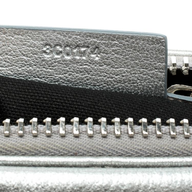 Pre Owned Givenchy Silver Leather Mini Antigona Satchel