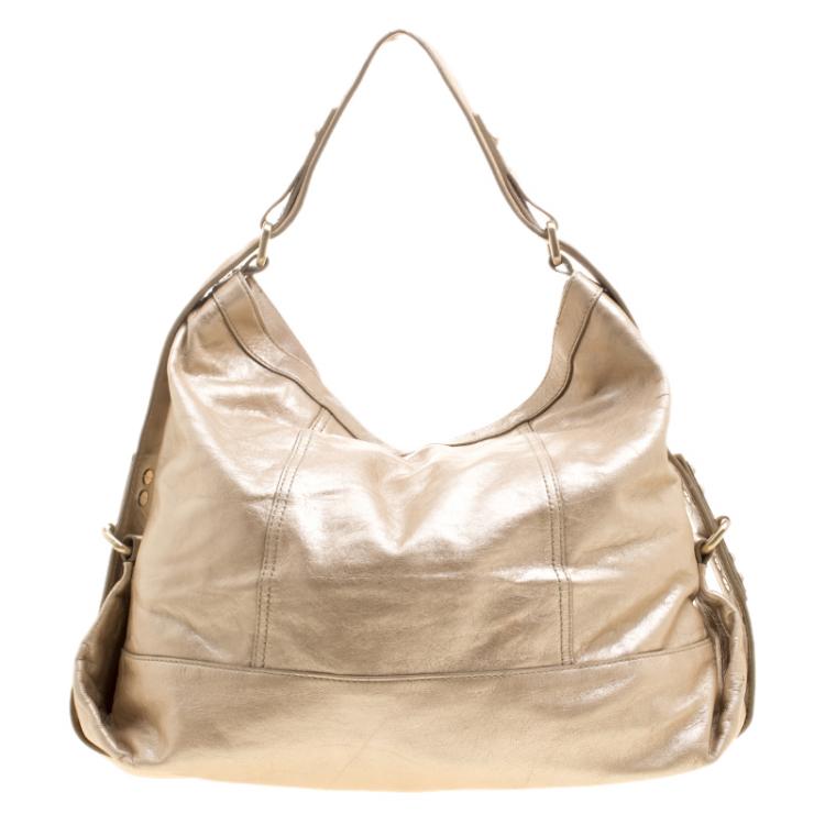 Pre Owned Givenchy Metallic Gold Leather Hobo