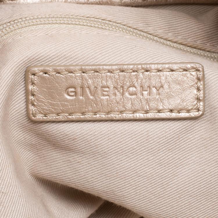 Pre Owned Givenchy Metallic Gold Leather Hobo