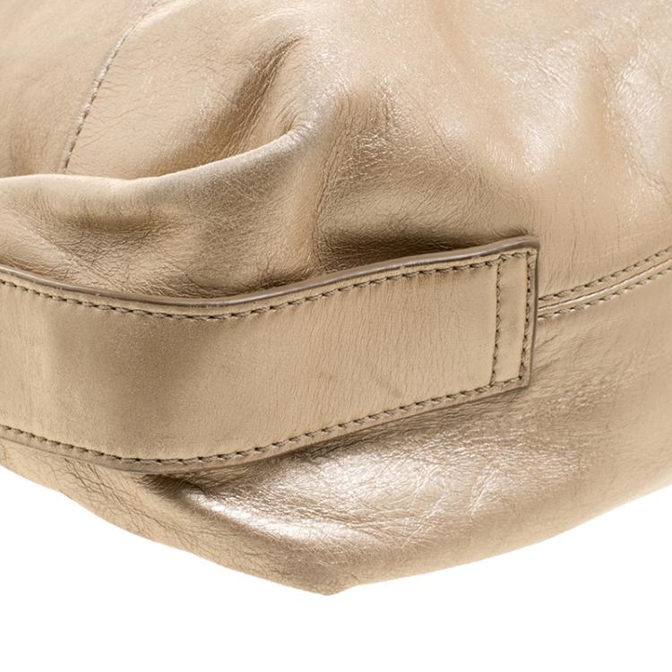 Pre Owned Givenchy Metallic Gold Leather Hobo