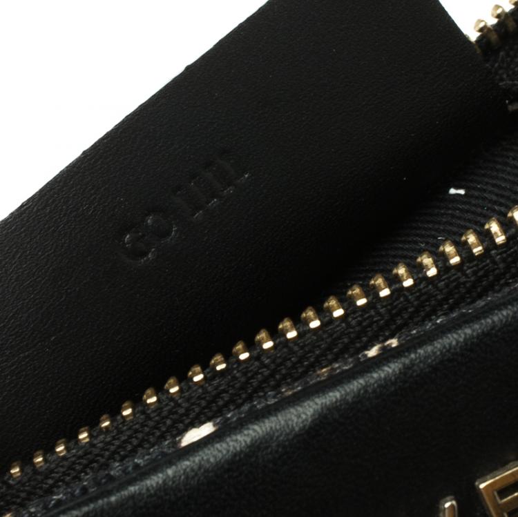 Pre Owned Givenchy Black/White Leopard Print Canvas Antigona Pouch
