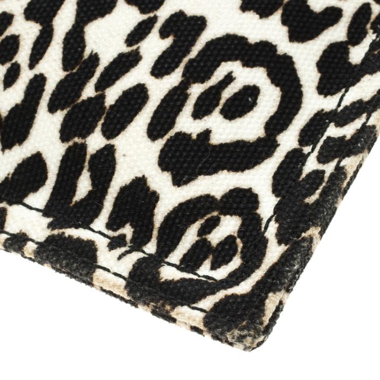 Pre Owned Givenchy Black/White Leopard Print Canvas Antigona Pouch