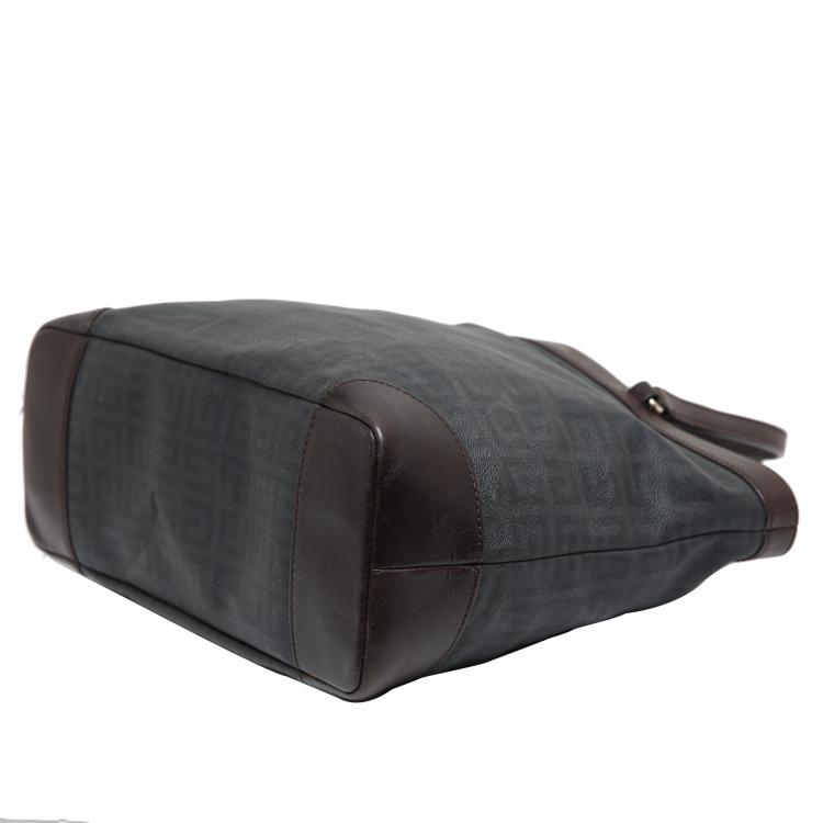 Pre Owned Givenchy Bicolor Monogram Coated Canvas/Leather Shopper Tote