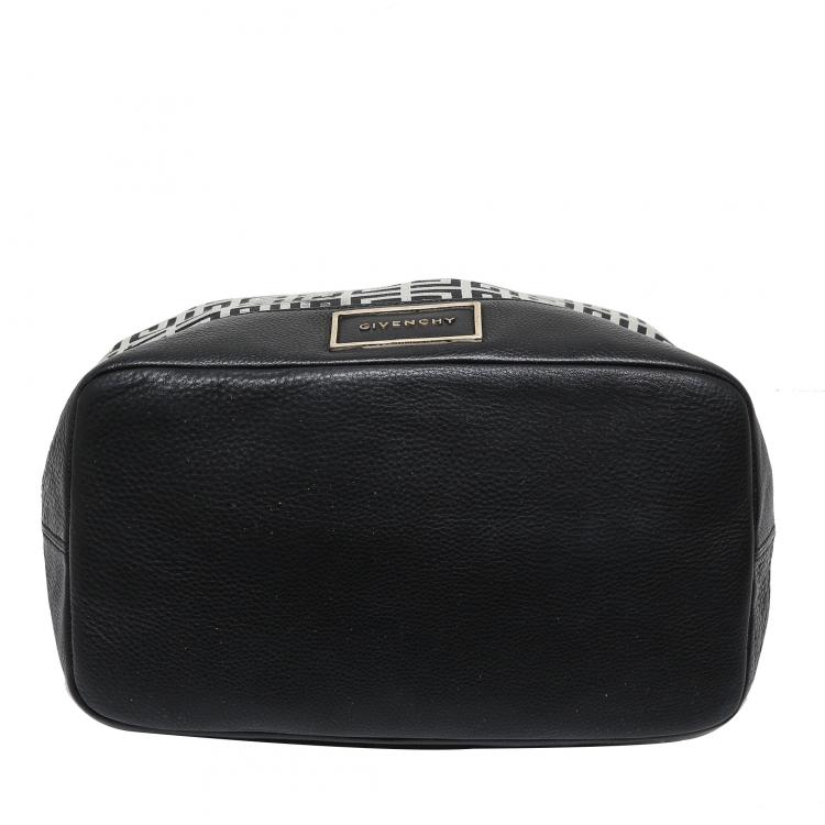 Pre Owned Givenchy Black Monogram Canvas/Leather Shoulder Bag