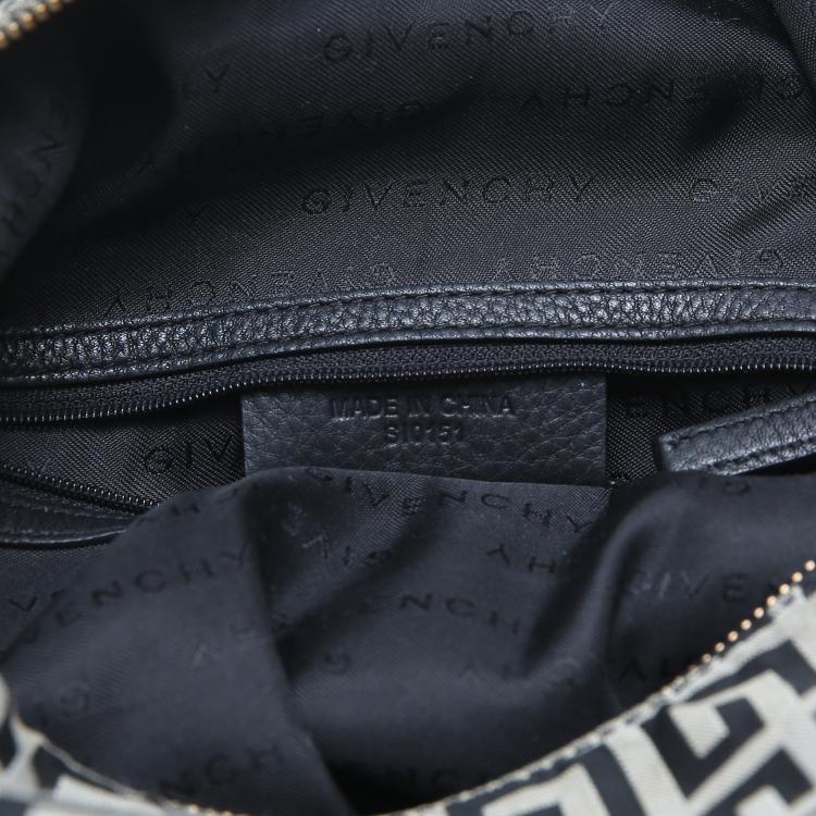 Pre Owned Givenchy Black Monogram Canvas/Leather Shoulder Bag