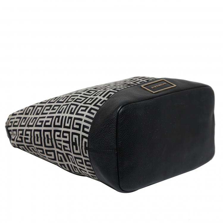 Pre Owned Givenchy Black Monogram Canvas/Leather Shoulder Bag