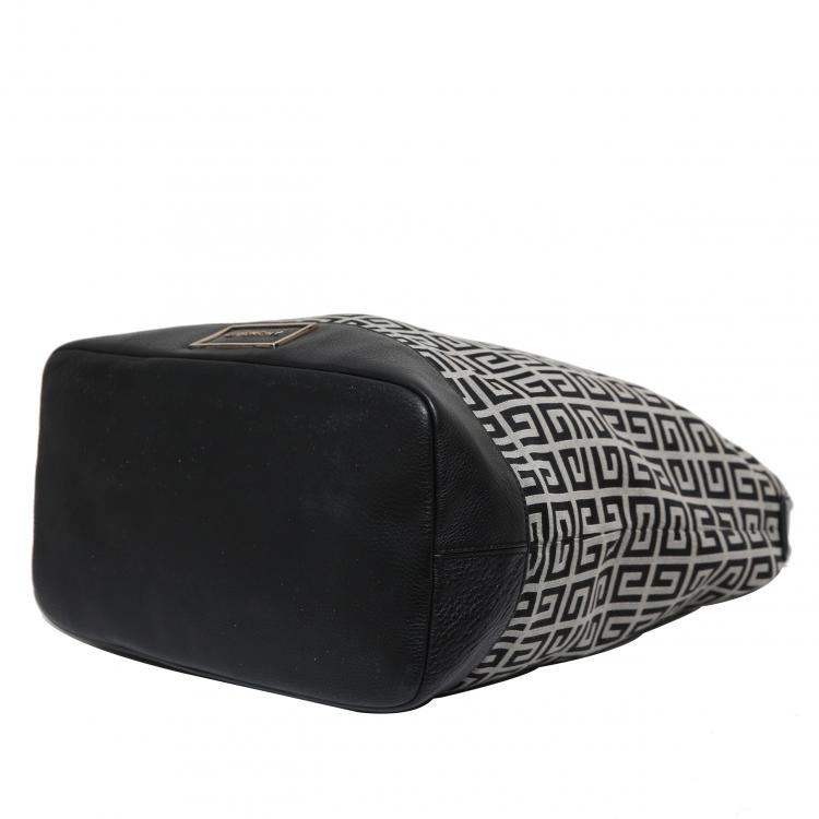 Pre Owned Givenchy Black Monogram Canvas/Leather Shoulder Bag