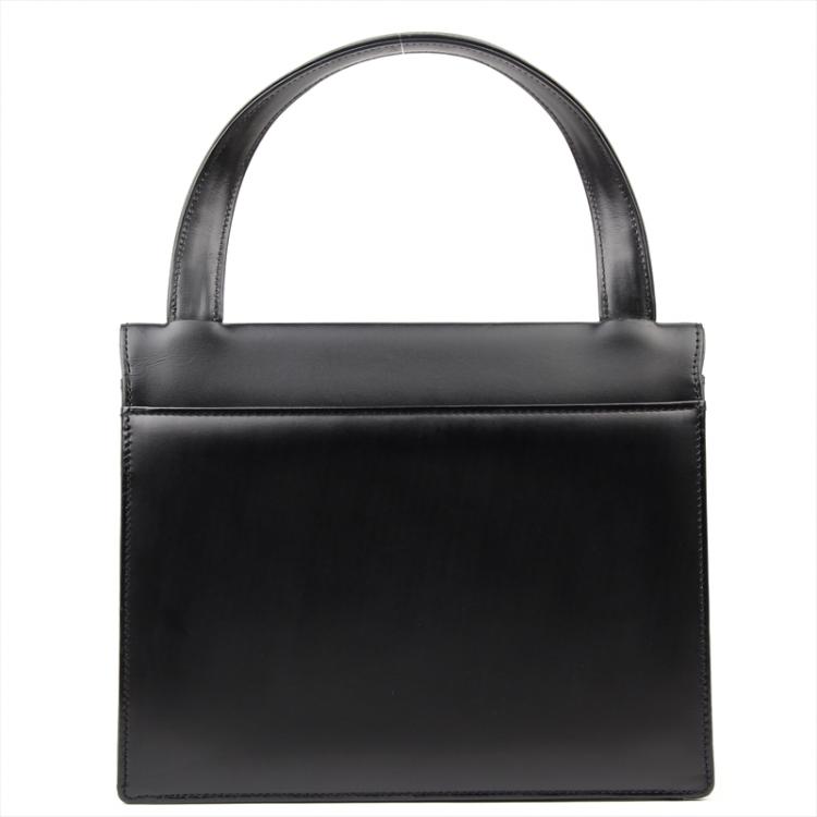 Pre Owned Givenchy Black Leather Top Handle Bag