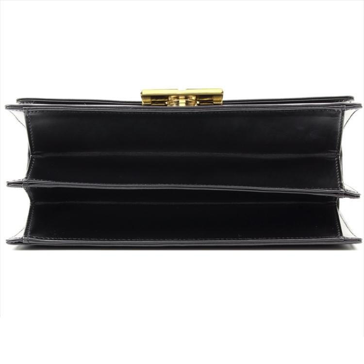 Pre Owned Givenchy Black Leather Top Handle Bag