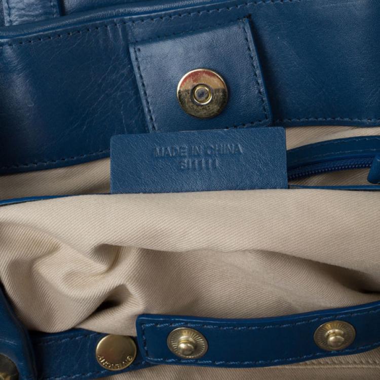 Pre Owned Givenchy Blue Leather Medium Bugatti Bag