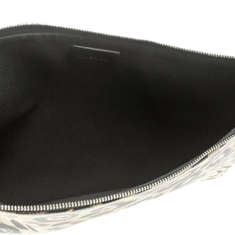 Pre Owned Givenchy Multicolor Leopard Print Coated Canvas Zip Pouch Clutch