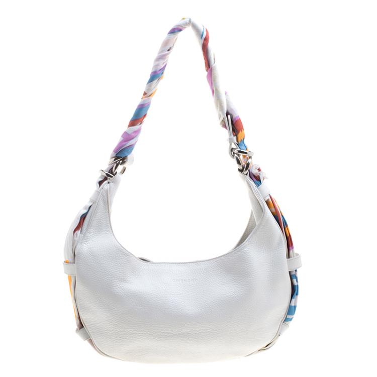 مملوكة مسبقًا Givenchy White Leather Scarf Around Hobo