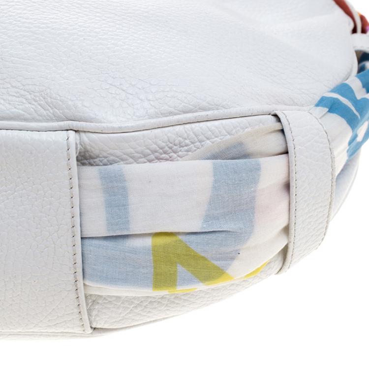 مملوكة مسبقًا Givenchy White Leather Scarf Around Hobo