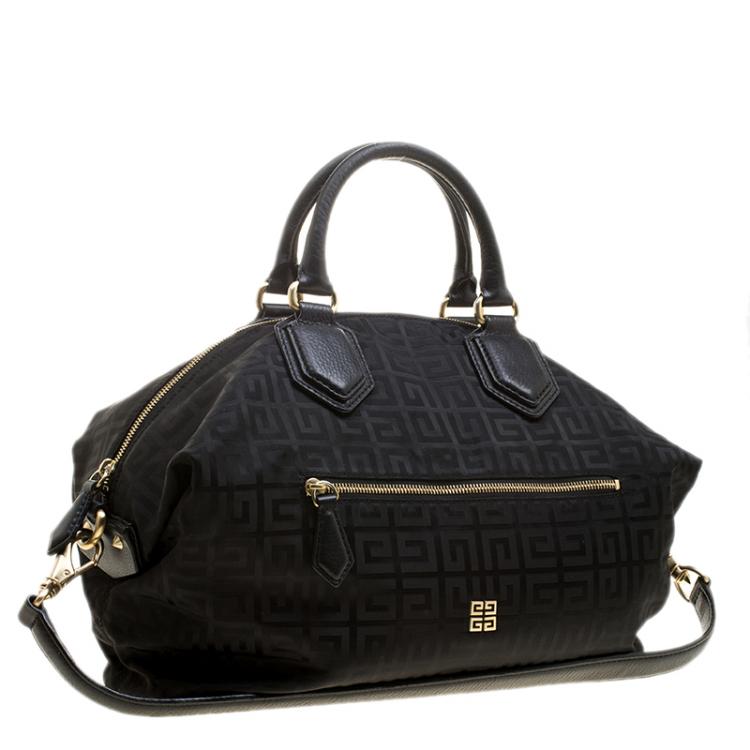 Pre Owned Givenchy Black Nylon Signature Top Handle Bag