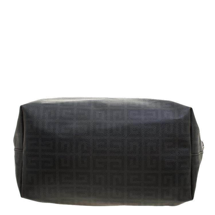 Pre Owned Givenchy Dark Grey/Black Coated Canvas Logo Print Antigona Shopper Tote