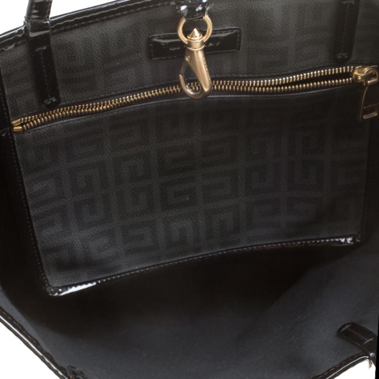 Pre Owned Givenchy Dark Grey/Black Coated Canvas Logo Print Antigona Shopper Tote