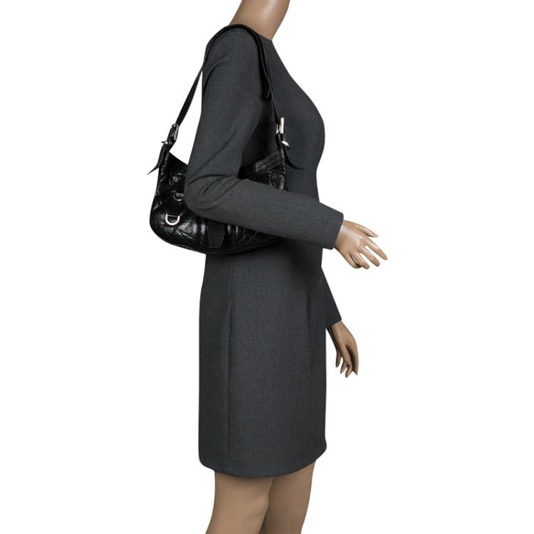 Pre Owned Givenchy Black Leather Shoulder Bag