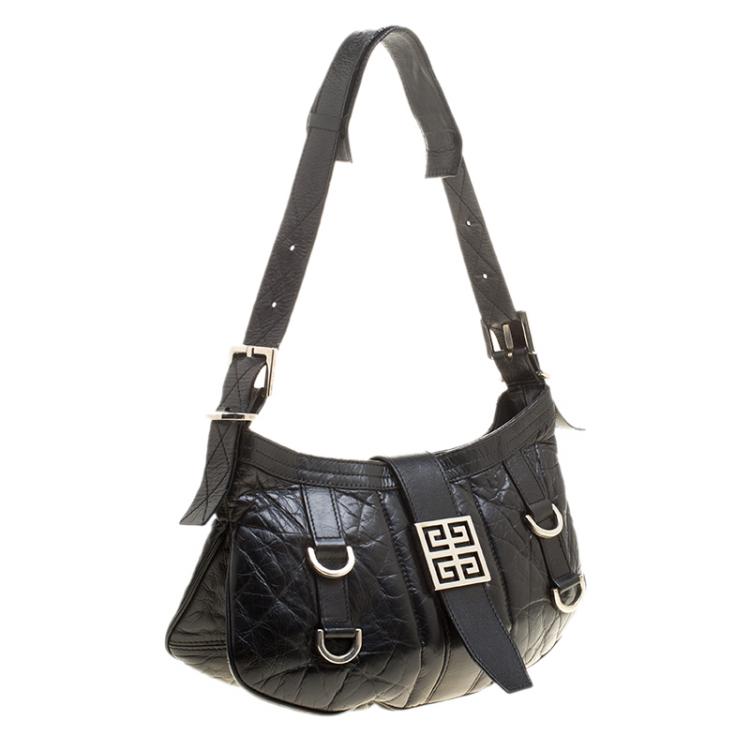 Pre Owned Givenchy Black Leather Shoulder Bag