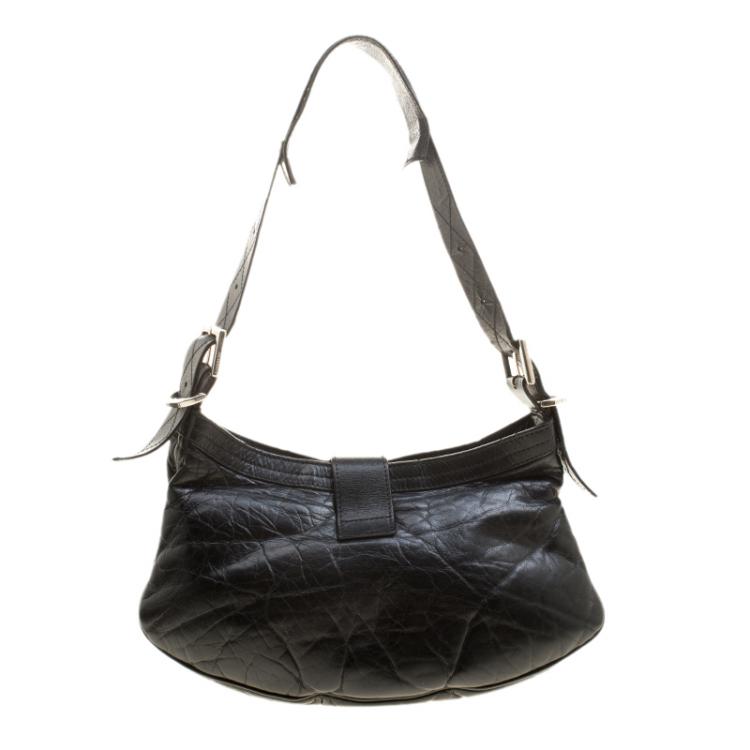 Pre Owned Givenchy Black Leather Shoulder Bag