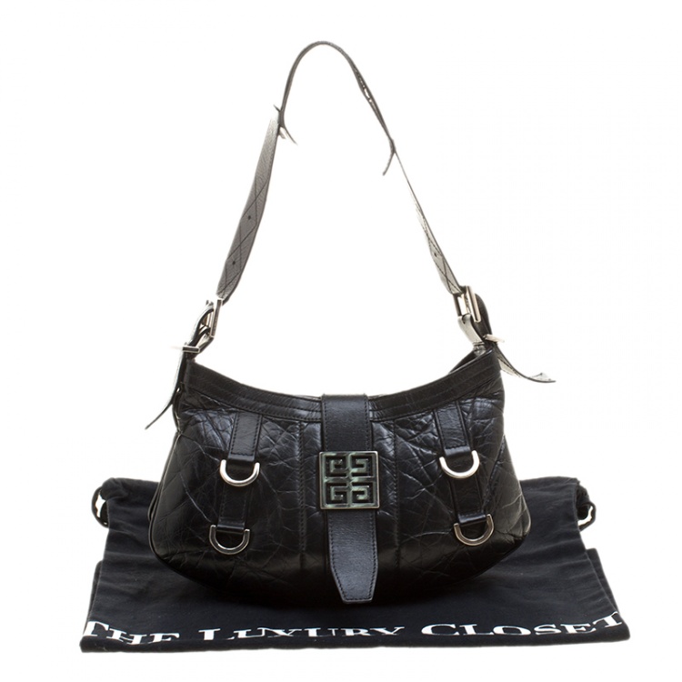 Pre Owned Givenchy Black Leather Shoulder Bag