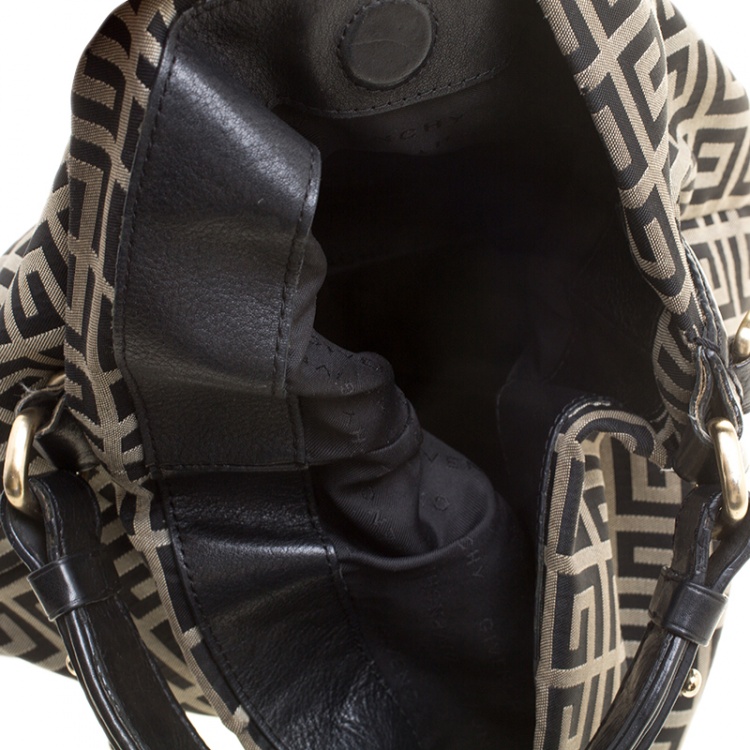 مملوكة مسبقًا Givenchy Grey/Black Monogram Canvas and Leather Hobo 